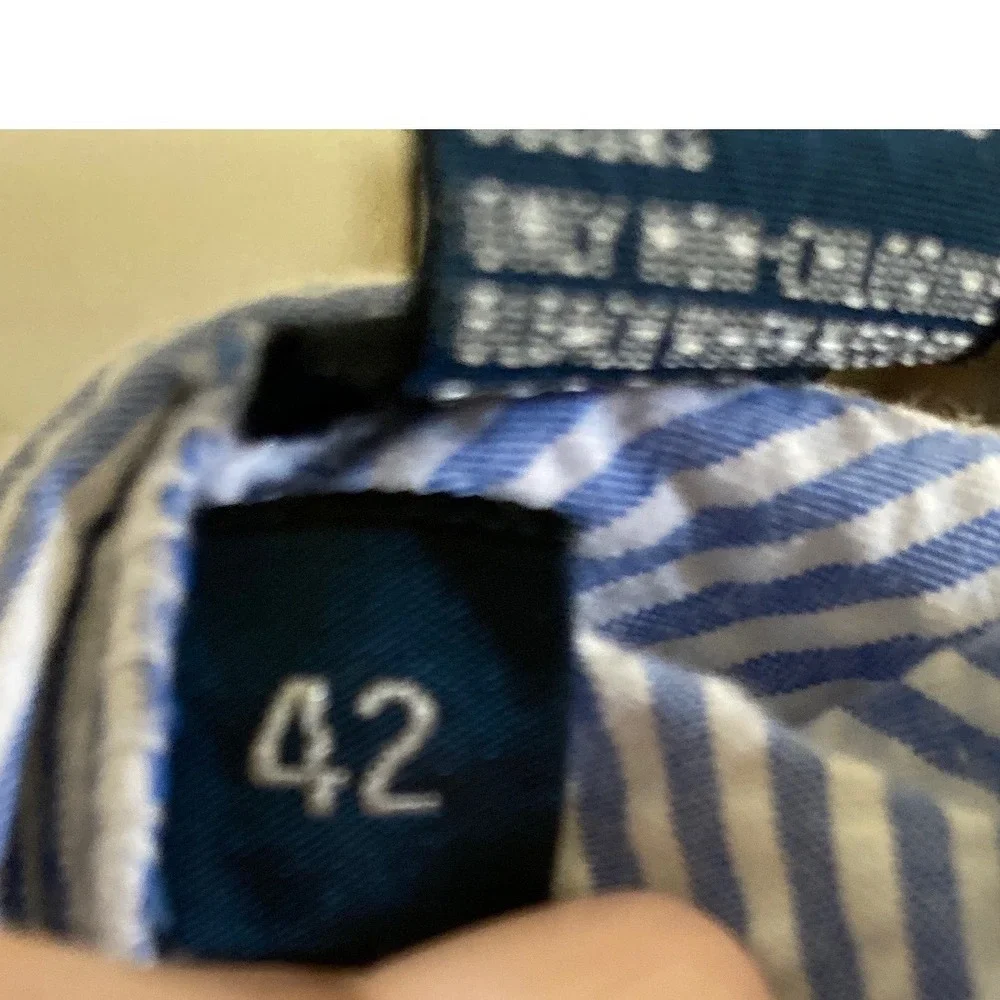 Polo Ralph Lauren Seersucker Shorts Tyler Pleated Blue Striped Cotton Mens Sz 42